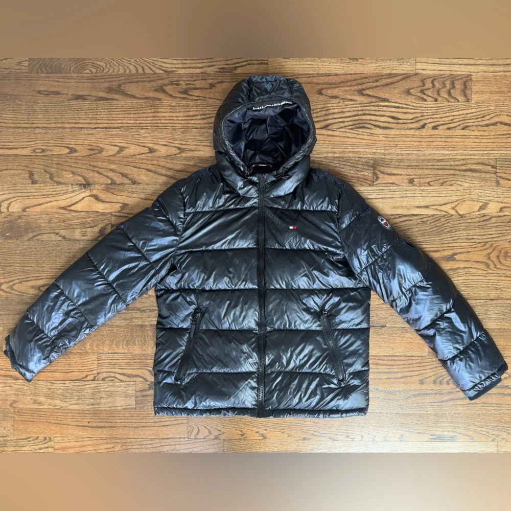 Tommy Hilfiger Men’s Black Technical Performance Puffer Jacket, size Large